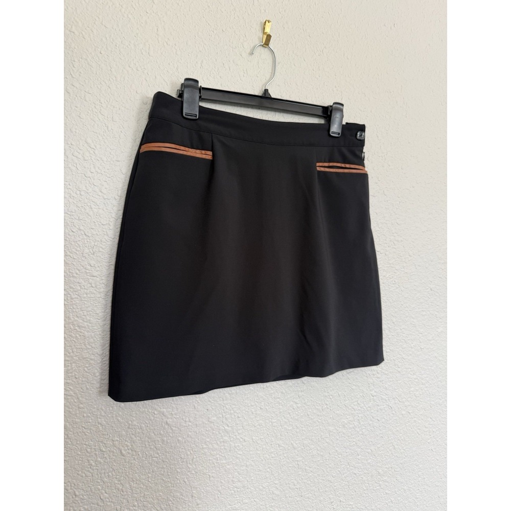 EP Pro Womens Golf Black Skirt Skort Sz 8 side zip button EUC Tennis Pickleball